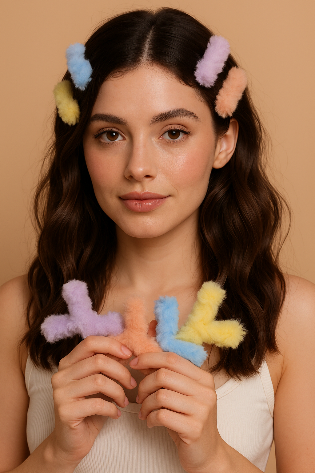 Fluffy Hair Clips (4 pieces)